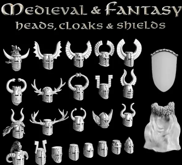 Medieval & Fantasy Heads, Cloaks & Shields