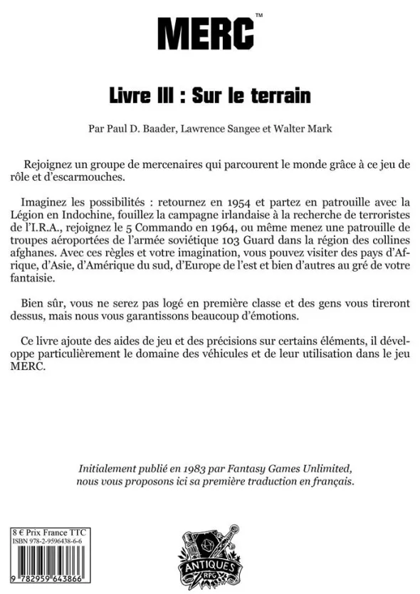 Mercenaires - Livre III : Règles optionnelles