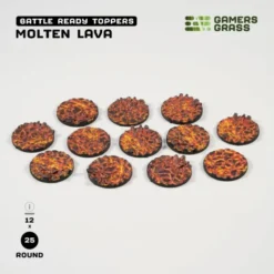 Molten Lava Bases, Round 25mm (x10)
