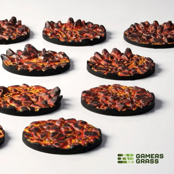 Molten Lava Bases, Round 25mm (x10)