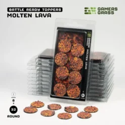 Molten Lava Bases, Round 32mm (x8)