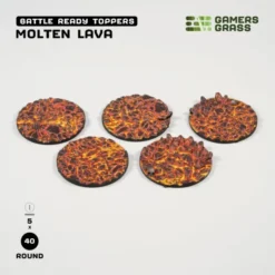 Molten Lava Bases, Round 40mm (x5)
