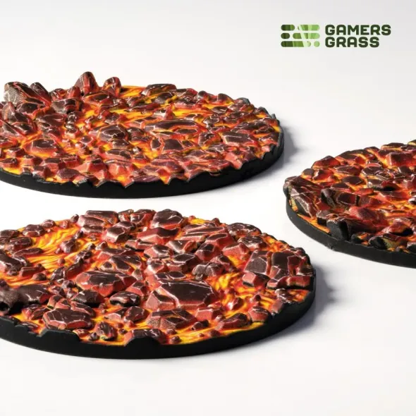 Molten Lava Bases, Round 50mm (x3)