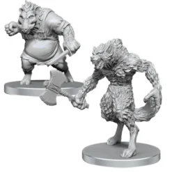 Pathfinder Battles Deep Cuts Unpainted Miniatures: Werewolf & Wereboar