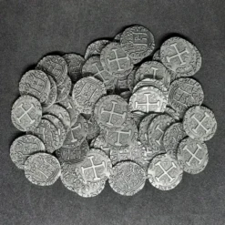Pièces pirate en métal couleur argent antique pour jeux de société / jeux de rôle
