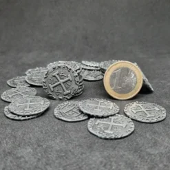 Pièces pirate en métal couleur argent antique pour jeux de société / jeux de rôle