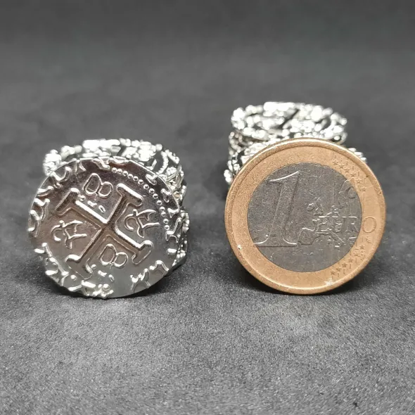 Pièces pirate en métal couleur argent pour jeux de société / jeux de rôle