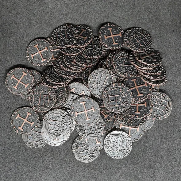 Pièces pirate en métal couleur bronze antique pour jeux de société / jeux de rôle