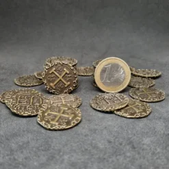 Pièces pirate en métal couleur or antique pour jeux de société / jeux de rôle