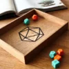 Piste de Dés en Bois Massif - Design D20