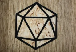 Piste de Dés en Bois Massif - Design D20