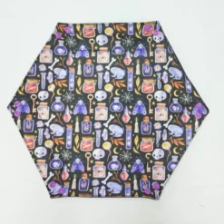 Piste à dés hexagonale en simili cuir noir et coton motif 