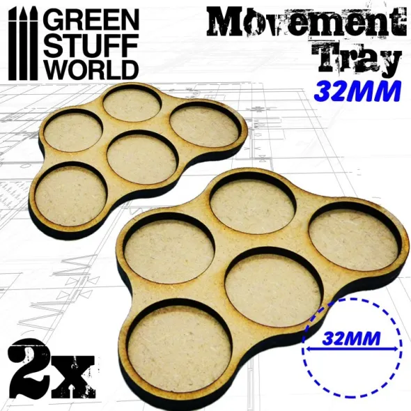 Plateaux de Mouvement MDF 5x32mm
