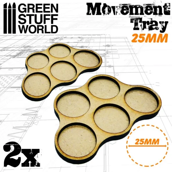 Plateaux de Mouvement MDF 5x25mm