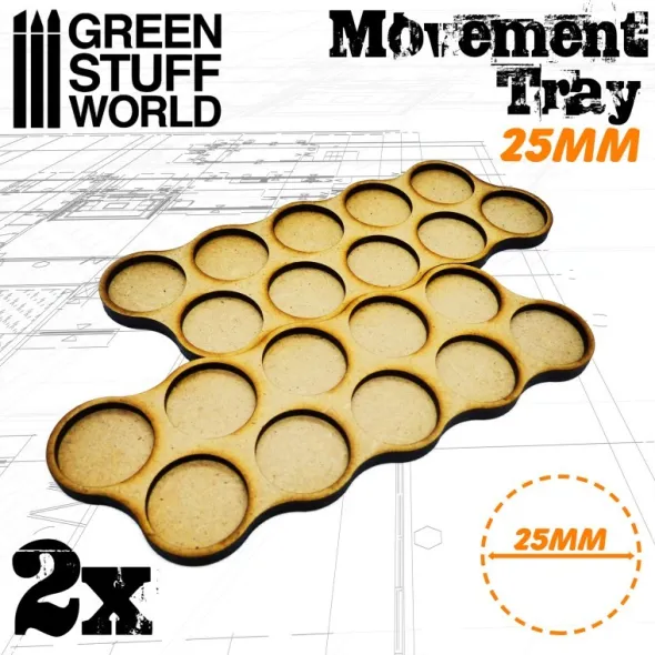 Plateaux de Mouvement MDF 10x25mm