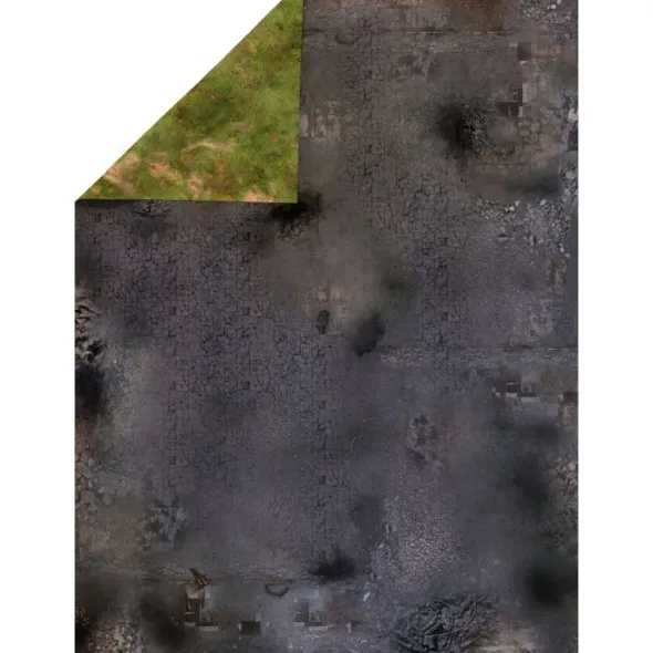 Playmats - Latex - Tapis recto/verso - Ruined City / Grassland - 44x60