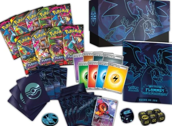 Pokémon : Coffret Dresseur d’élite Méga-Evolution Flammes Fantasmagoriques (Boîte Descellée)