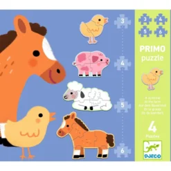 Primo Puzzle - À la ferme - 3, 4, 5 et 6 Pièces