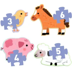 Primo Puzzle - À la ferme - 3, 4, 5 et 6 Pièces