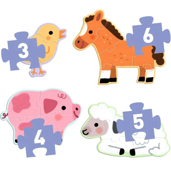 Primo Puzzle - À la ferme - 3, 4, 5 et 6 Pièces