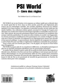PSI World I - Livre des Règles