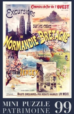 Puzzle - Affiche Normandie-Bretagne par Gustave Fraipont - 99 pièces