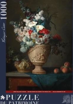 Puzzle - Bouquet de fleurs dans un vase en terre cuite par Anne Vallayer-Coster - 1000 pièces