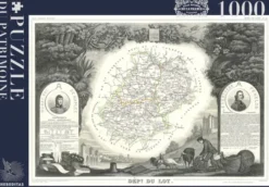 Puzzle - Carte du département du Lot par Levasseur - 1000 pièces