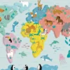Puzzle - Carte du Monde Illustrée - 24 Pièces