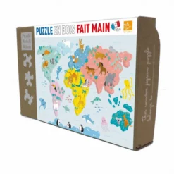 Puzzle - Carte du Monde Illustrée - 24 Pièces