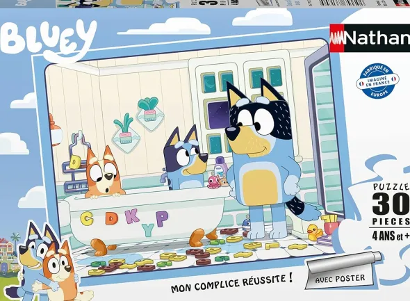 Puzzle - Dans le bain avec Bluey - 30 pièces