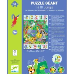 Puzzle Geant - 1 à 10 Jungle - 54 Pièces
