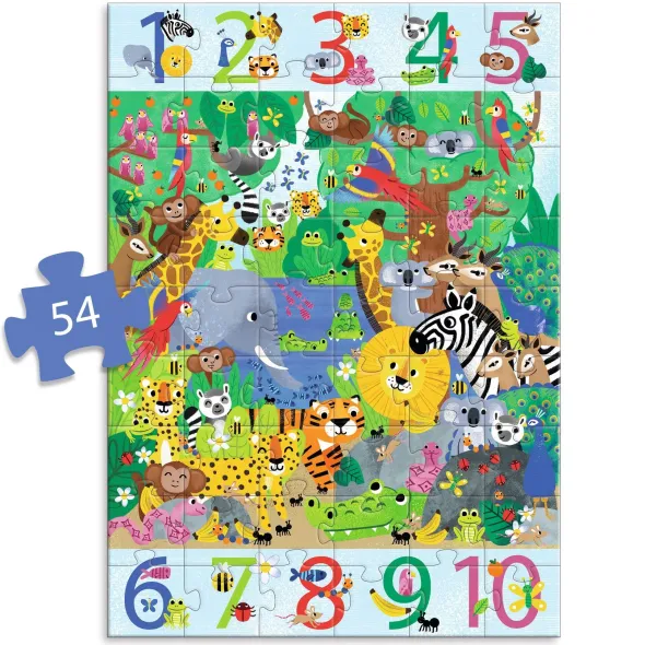 Puzzle Geant - 1 à 10 Jungle - 54 Pièces