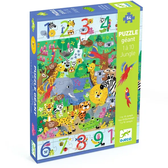 Puzzle Geant - 1 à 10 Jungle - 54 Pièces