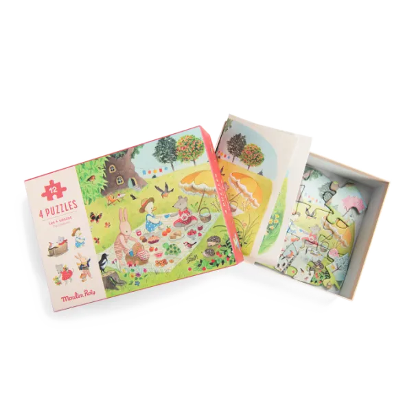 Puzzle - 4 Mini puzzles des saisons - 4x12 pièces