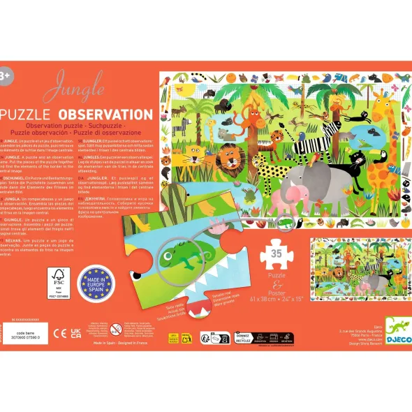 Puzzle Observation - La Jungle - 35 Pièces