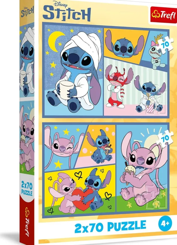 Puzzle - Pas d'ennui avec Stitch - 2x70 pièces