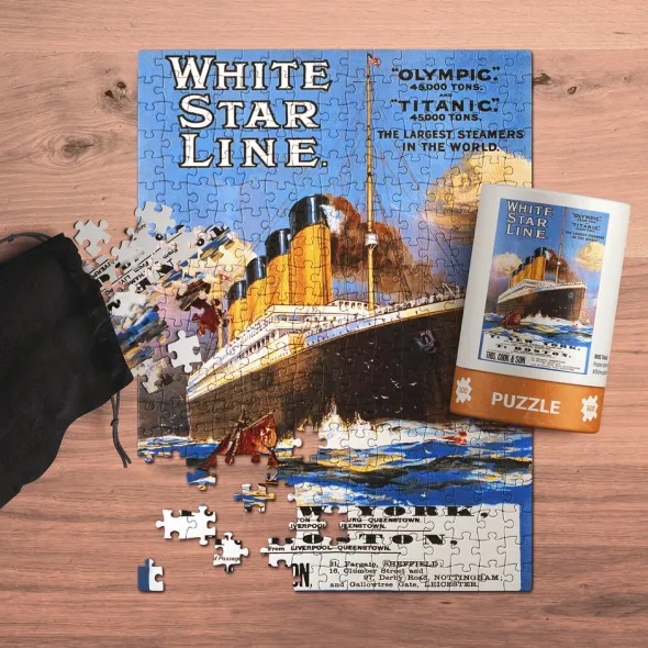 Puzzle - RMS Titanic: Affiche publicitaire de la White Star Line - 300 pièces