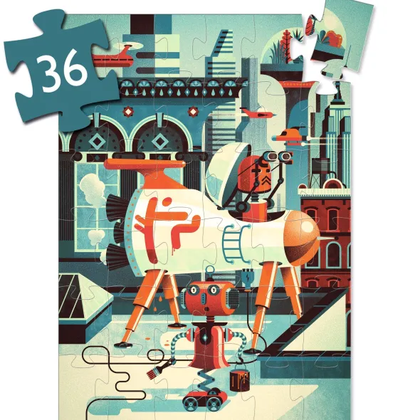 Puzzle Silhouette - Bob le Robot - 36 Pièces