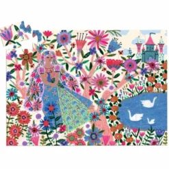 Puzzle Silhouette - La Princesse et son Paon - 36 Pièces