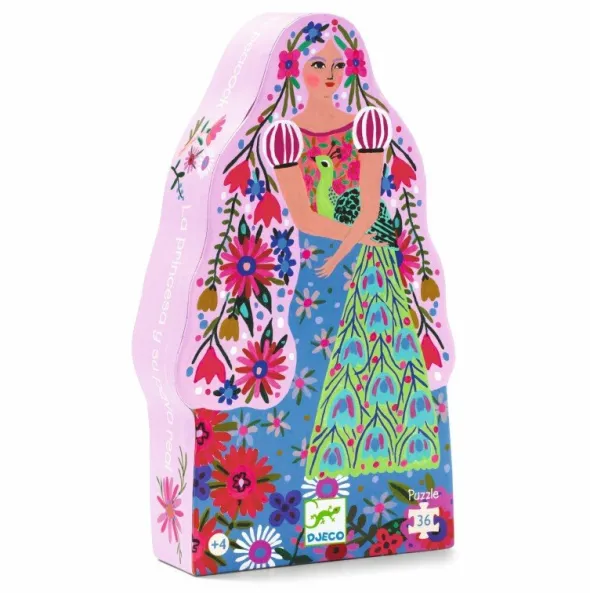 Puzzle Silhouette - La Princesse et son Paon - 36 Pièces