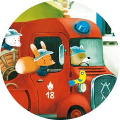 Puzzle Silhouette - Le Camion de Pompier - 16 Pièces