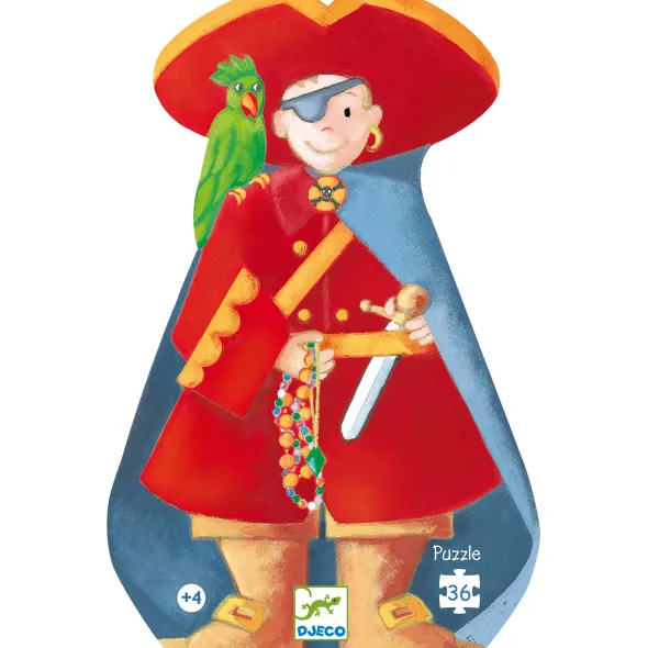 Puzzle Silhouette - Le Pirate et son Trésor - 36 Pièces
