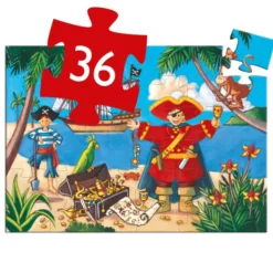 Puzzle Silhouette - Le Pirate et son Trésor - 36 Pièces