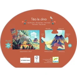 Puzzle silhouette - Téo le Dino - 24 Pièces