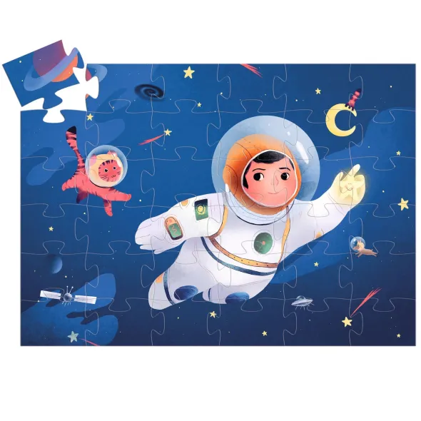 Puzzle Silhouette - Un Astronaute dans la Lune - 36 Pièces
