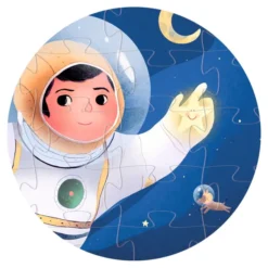 Puzzle Silhouette - Un Astronaute dans la Lune - 36 Pièces