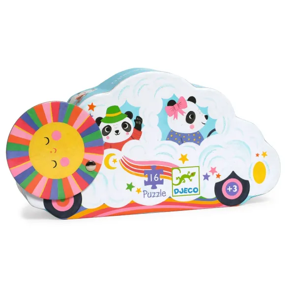 Puzzle Silhouette - Voiture Nuage - 16 Pièces