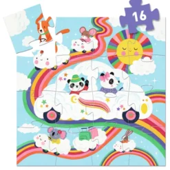 Puzzle Silhouette - Voiture Nuage - 16 Pièces