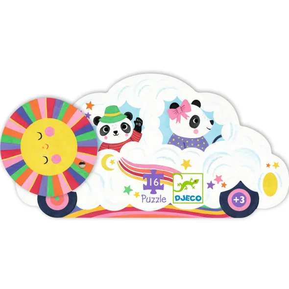 Puzzle Silhouette - Voiture Nuage - 16 Pièces